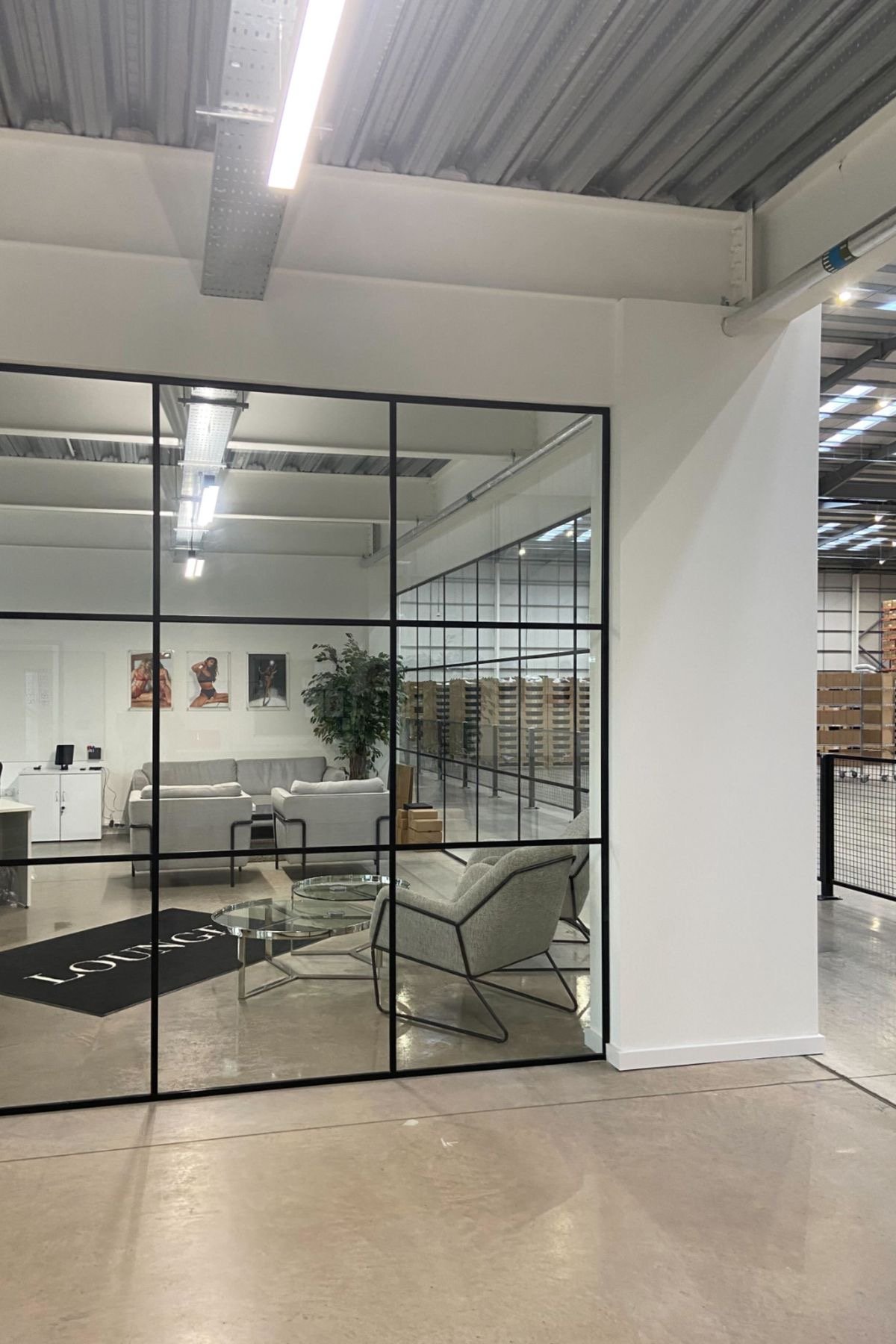 Office glass partition setup